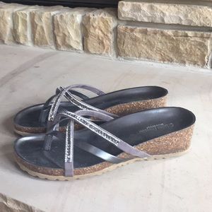 Shoes with cork wedge these really sparkle